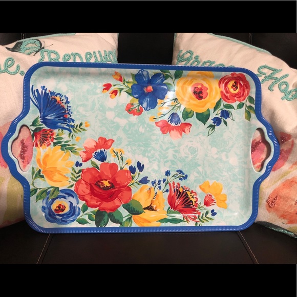 Pioneer Woman Delaney Serving Tray w/ Handles - Picture 3 of 4